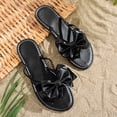thumbnail image 4 of Samdudou Thong Sandals for Women Open Toe Flat Slip On Slippers Oversized Elegant Bowknot Embellishment Braided Strap Detail Casual Summer Beach Vacation Dressy Mules, 4 of 8