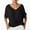 W-Black, variant on Adeawade Womens T Shirts Short Sleeve Solid Color Tops V Neck Classic Tee Daily Wear L Rd2