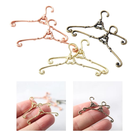 6Pcs 1:cale Dollhouse Hangers, Kids Pretend Play Toy Retro Dollhouse Accessories Dollhouse Playset For Micro Landscape Drama Decoration Hugo Tendedero para casa de muñecas