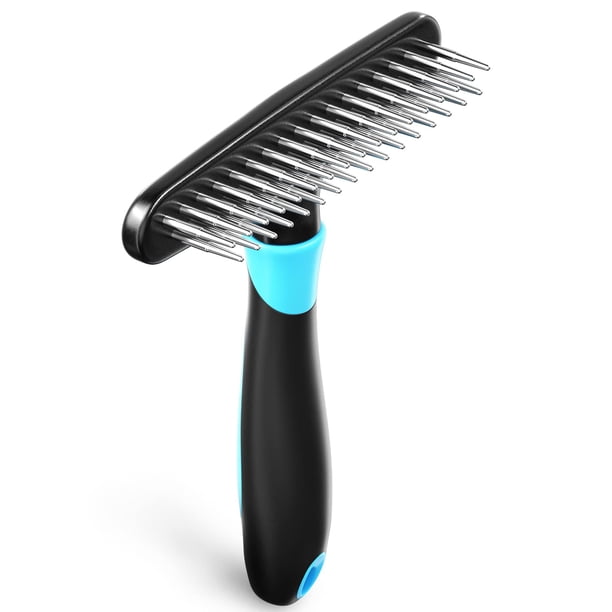 Deshedding Brush DOGI, rastrillo para subpelo para perros y gatos, color azul