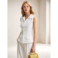 thumbnail image 6 of Women'S 2 Piece Sets Sleeveless Vest Pants Suits White XL, 6 of 9