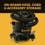 Vacmaster 12 Gallon 6.0 HP 143 CFM Plastic Wet Dry Vacuum and Blower, Black