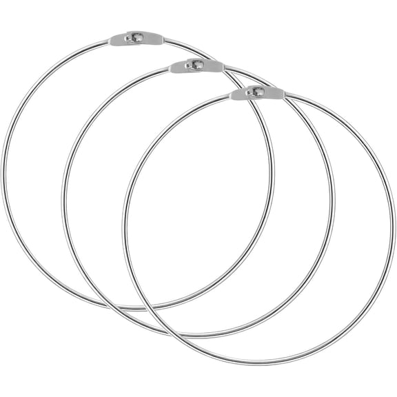Bexikou 4.57 Inch (3 Pack) Loose Leaf Binder Rings for Flashcards, Index Cards,Metal Rings Wrench Organizer,Large Book & Paper Rings for Key Clip, Keychain, School, Home, Office, Silver