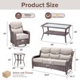 thumbnail image 4 of Jentlehouse 5 Pieces Outdoor Patio Furniture Set,Wicker Rattan Patio Sofa Set with Swivel Chairs,2-Tier Table and Side Table,Outdoor Conversation Set for Poolside Balcony Backyard Porch, 4 of 11
