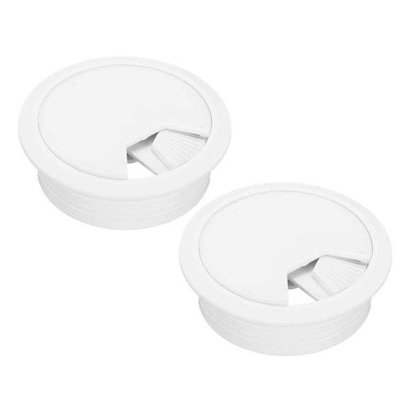 2 Pcs Desk Grommet 2.4 Inch(60mm), Round Desk Cord Hole Cover, White