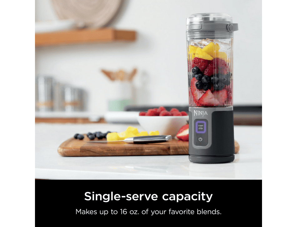 Restored Ninja Blast 16-Oz Portable Personal Blender, Leak Proof Lid & Easy Sip Spout, Smoothie Blender, BC100BK Black (Refurbished)