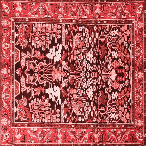 Ahgly Company Indoor Square Persian Red Traditional Area Rugs, 3' Square