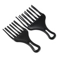 thumbnail image 1 of 2uds Afro Pelo Peine, Grande y Pequeño Pelo Tenedor Peine Peluquería Estilista Herramienta para Rizado Pelo para Hombre Mujer Plástico, Negro, 1 of 1