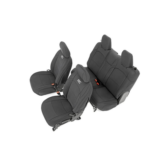 Rough Country Neoprene Seat Covers (fits) 2018-2020 Jeep Wrangler JL | 2DR | Water Resistant | 1st/2nd Row | 91020
