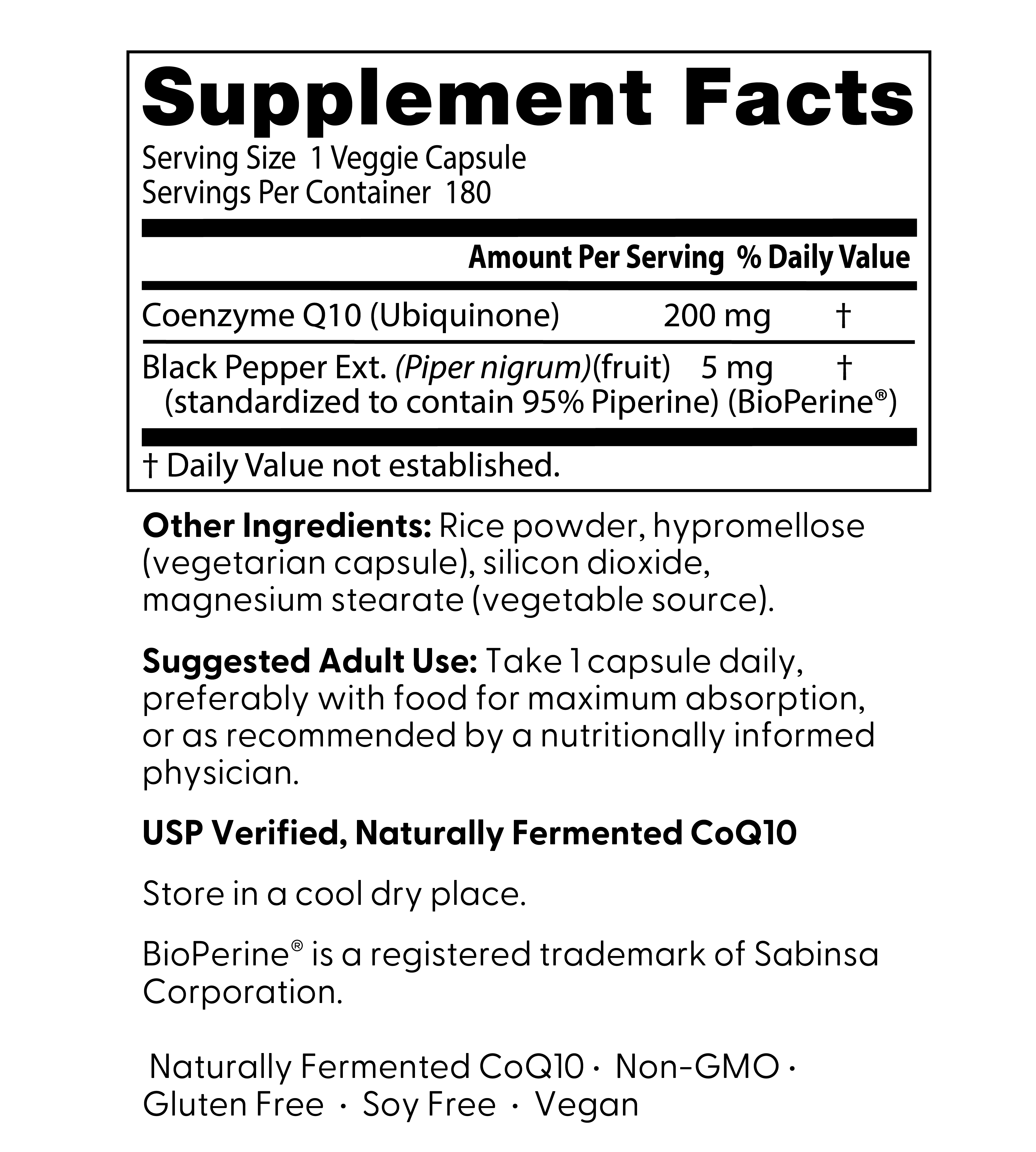 Doctor's Best High Absorption CoQ10 with BioPerine, Non-GMO, Gluten Free, Naturally Fermented, Vegan, Soy Free, Heart Health and Energy Production