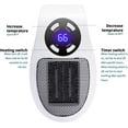 thumbnail image 5 of Portable Electric Wall Heater 450W, Remote Control, Adjustable Thermostat, Precise Temperature Setting, Safe for Small Rooms, White, 5 of 6
