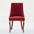 thumbnail image 6 of Dining Chairs Set of 4，Chenille Fabric Tufted Kitchen Dining Room Chair with Curved Solid Wood Legs, Dinner Chair Comfy Fabric Upholstered Accent Chair, 6 of 13