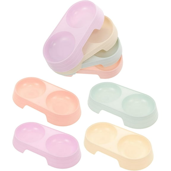 ABPETE double pet bowl,8pcs Double  Bowls Water and Food Bowls,Overflow Pet Feeder Raised Pet Bowl Cat Food Tray for Cats Dogs Puppy