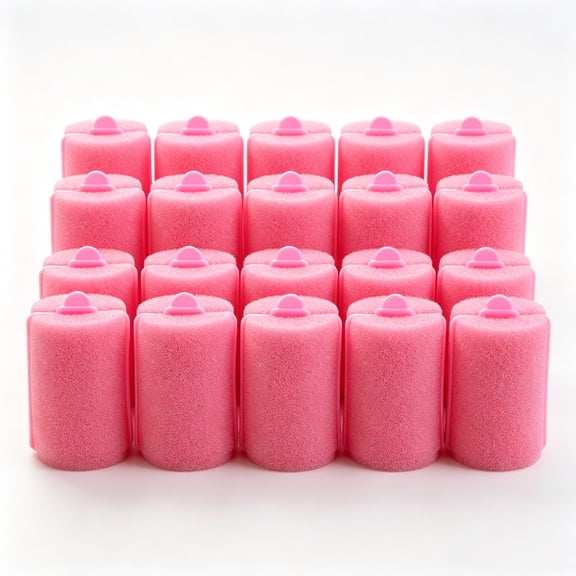 18 Pieces Sponge Hair Rollers 40 mm Soft Foam Hair Styling Curlers Large Size Hairdressing Curlers for Women and Kids (Pink)