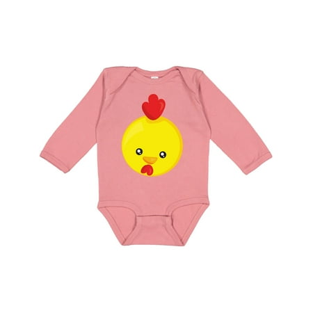 

Inktastic Cute Chicken Little Chicken Yellow Chicken Gift Baby Boy or Baby Girl Long Sleeve Bodysuit