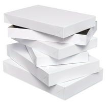 American Greetings White Gift Boxes with Lids for Christmas and All Holidays (5 Boxes, 3 Medium, 2 Large)