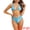 Blue, variant on Women's Water Ripple Bikini Sets, 2 Pieces High Waist Swimwear M Green