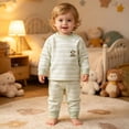 thumbnail image 4 of WNVMWI Fall Baby Clothes for Girls 2 Piece Outfit Toddlers Thermal Underwear Set Long Sleeve Top And Pants Sets 80 Green, 4 of 4