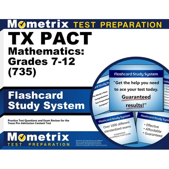 TX PACT Mathematics: Grades 7-12 (735) Flashcard Study System