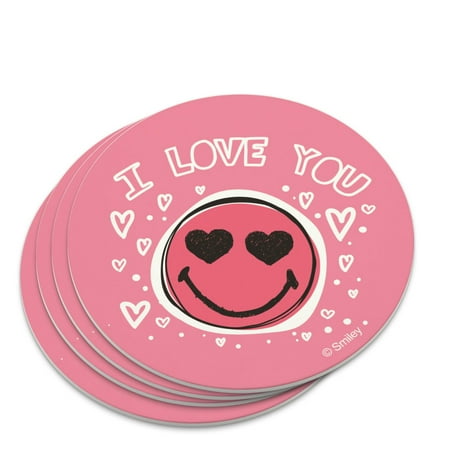 

I Love You Hearts Smiley Face Novelty Coaster Set