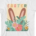 thumbnail image 2 of Dear Spring Easter Brown Bunny Ears With Eggs And Flowers Youth Girl's White Short Sleeve Crew Neck Tee-Small, 2 of 4