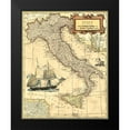 thumbnail image 2 of Vision Studio 12x14 Black Modern Framed Museum Art Print Titled - Italy Map, 2 of 5