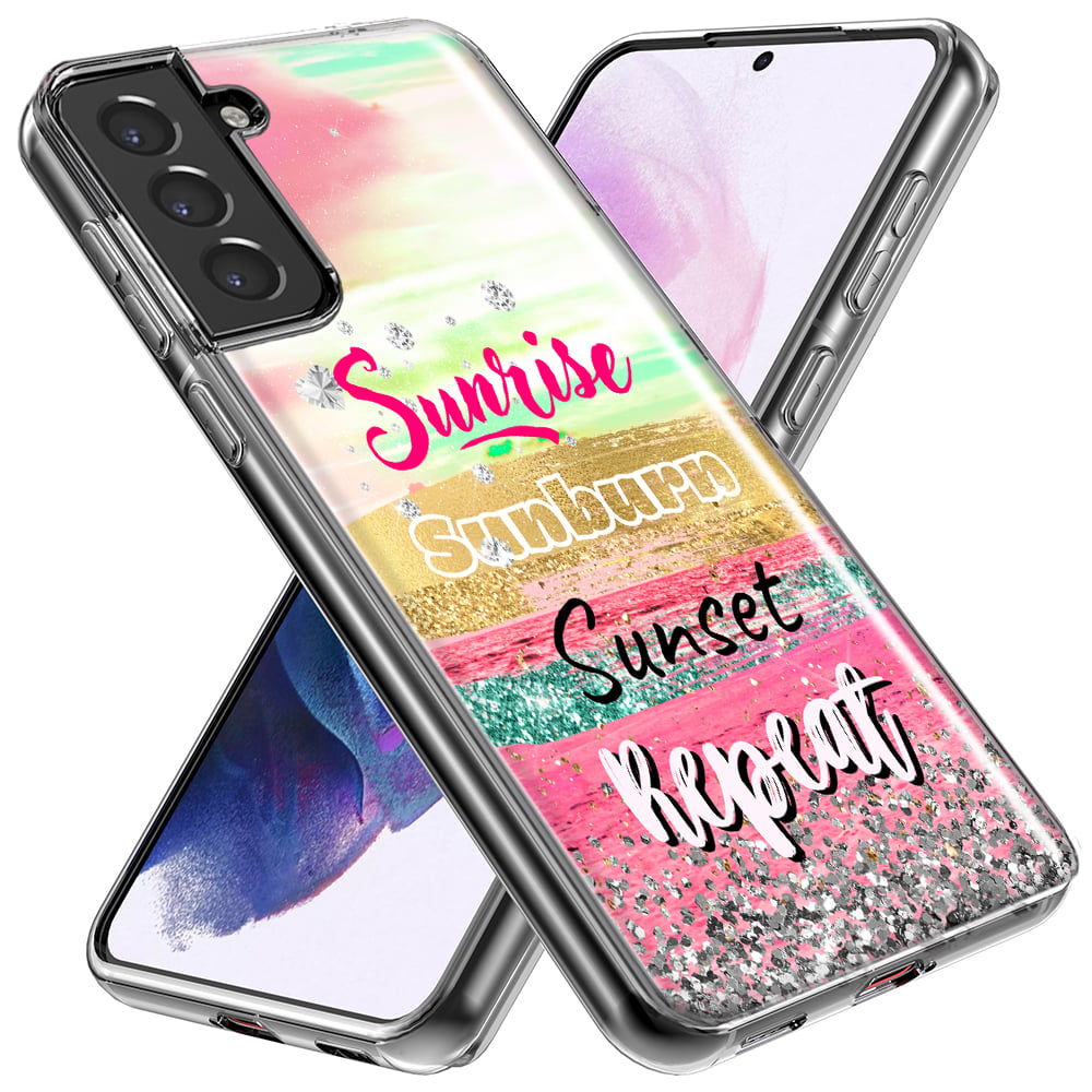 thumbnail image 2 of MUNDAZE Samsung Galaxy S9 Shockproof Clear Hybrid Protective Phone Case Summer Brush Strokes Sunrise Sunburn Sunset Repeat Cover, 2 of 5