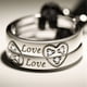 thumbnail image 3 of pareja geométrica regalos joyería y plata masculina Anillos ajustables 925 anillos femeninos, 3 of 7