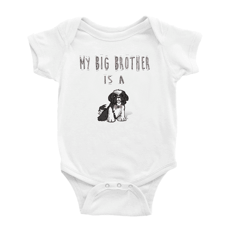 

My Big Brother Is A Shih Tzu Dog Funny Baby Romper