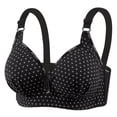 thumbnail image 2 of Smsaxvxz Plus Size Bras for Women Comfort Soft Polka Dots Wireless Push-Up Adjustable Straps Breathable T Shirt Bra Black, 2 of 5