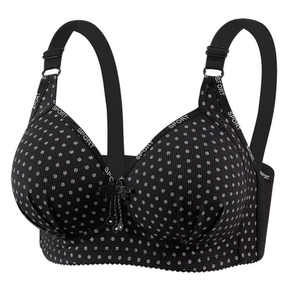 LYEAA Wirefree Bras for Women Push up Plus Size Bralette Full Coverage Breathable Soft Comfortable Everyday Bra Black 42