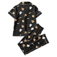thumbnail image 5 of JAJAHO Women Halloween Pajamas Set 2 Piece Pjs Pumpkin Ghost Printed Short Sleeve Button Shirt With Pants Set, 5 of 5