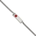 thumbnail image 1 of Stainless Steel Medical Alert Id 8.75 Inch Curb Chain Bracelet, 1 of 6