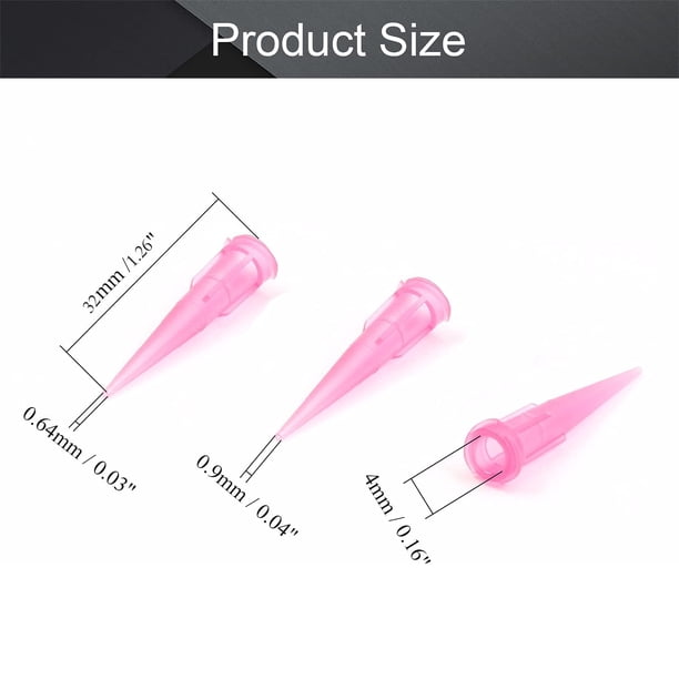250 Stück Kunststoff-Dosiernadeln, Konisch, 20 Gauge (rosa) – Stumpfe Spitzen Für Kleber, Öl, Flüssigkeiten, Luer-Lock, Industriequalität