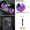 thumbnail image 7 of Yuyamidu Coconut Tee Front Car Seat Covers Full Set Sunset Steering Wheel Cover Seat Belt Covers Purple Seaside Armrest Mat Trash Bag Air Vent Bag Rear View Mirror Cover Coasters Key Ring, 12 Pack, 7 of 7