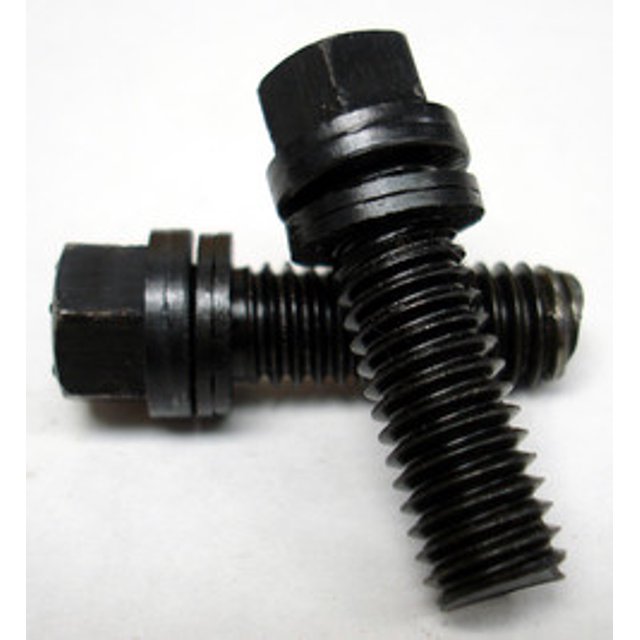 Proform Parts Exhaust Header Bolt 66751 Universal; 3/8 - 16 Inch Thread Size; 3/4 Inch Length; Locking Bolt; Hex Head; Black Oxide; Steel; With Wedge Locking Washers; Set Of 12