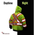 thumbnail image 3 of New York Hi-Viz Workwear HX7012 Men's ANSI Class 3 High Visibility Class 3 Sweatshirt, Full Zip Hooded, Lightweight, Black Bottom with X pattern(2XL, Lime), 3 of 4