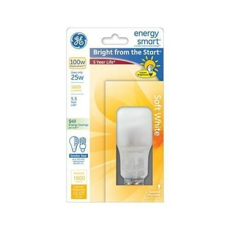 - GE CFL 25w A23 Spiral Light Bulb, 1 pack by General Electric