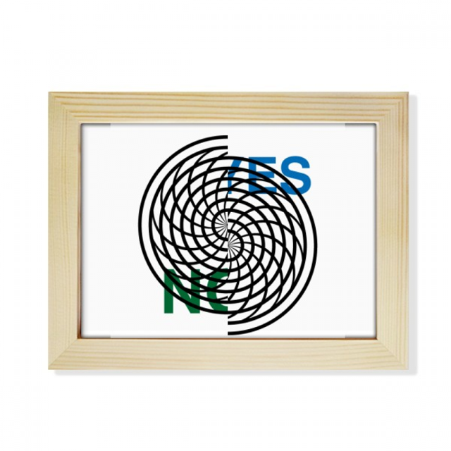 Affirmative Negative Circle Line Desktop Photo Frame Picture Art Decoration Painting 6x8 inch