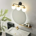 thumbnail image 6 of Vanity Light 3-Light Black Gold Globe Mordern Bathroom Light Fixtures Over Mirror with White Globe Shade, 6 of 6