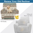 thumbnail image 3 of SCRAWLGOD American Tribal Beige Recliner Chair Covers Stretch Chair Cover for Recliner Slipcovers 4-Piece Lazyboy 1 Seat Sofa Cover Furniture Protector with Pocket, 3 of 7