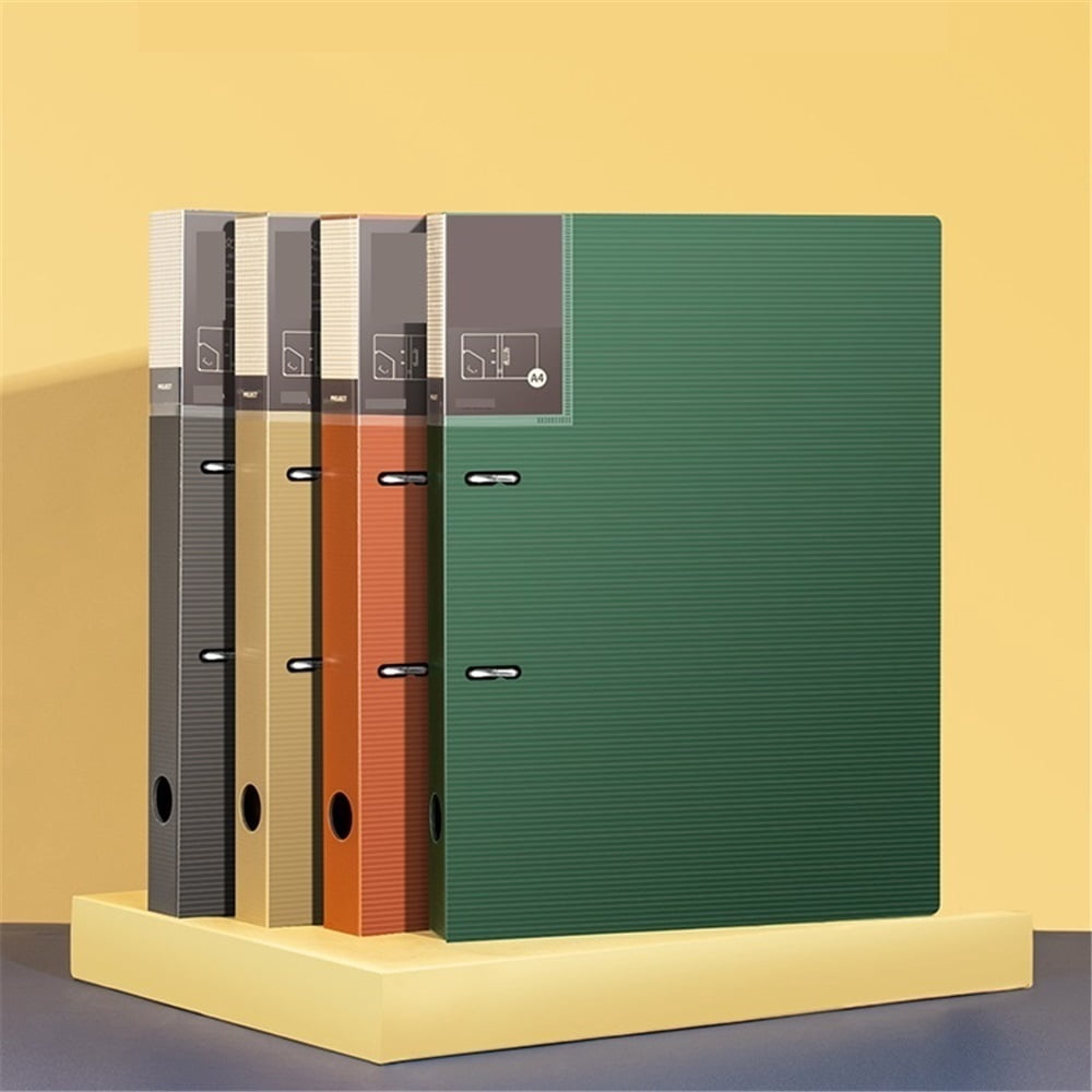 3 Pcs A4 Perforated Loose-leaf Binder PP Two-hole File Folder Archive Information Organizer Booklet