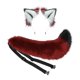 thumbnail image 3 of Juego de orejas con Cola Salvador Diadema Bonita Decoración Peluda Pinza para el Pelo Rojo y Blanco, 3 of 10