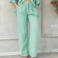 thumbnail image 7 of XINXIAOO Womens Trousers Casual Pants Mint Green Baggy Pants Women Loose Pants Wide Leg Womens Pants with Pockets Womens Summer Pants, 7 of 7