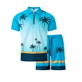 thumbnail image 2 of WILLBEST Conjunto Deportivo de 2 Piezas para Hombre, Chándal Hawaiano con Estampado Floral, Camisa de Manga Corta y Pantalones Cortos Informales, 2 of 4