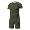 thumbnail image 2 of Vedolay Short Outfits For Men Men's Summer Shirt & Shorts Set Two Piece Casual Sports Outfits,Green XL, 2 of 3