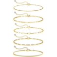 thumbnail image 1 of Pulsera de capas doradas para mujer, pulsera de cadena cubana, cadena de garra de mariposa, conjunto de tobillera de playa de verano, 1 of 6