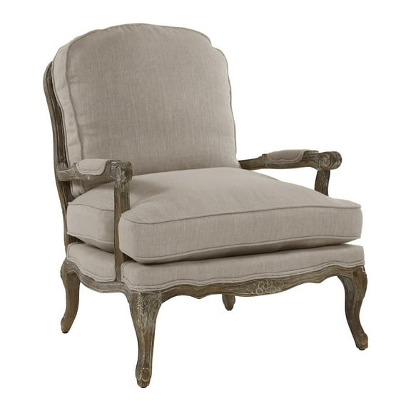 Homelegance Parlier Show Wood Accent Chair In Grey Weathered / Natural Fabric