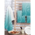 thumbnail image 2 of Aqua Blue Geometric Kitchen Dish Towels for Drying Dishes Set of 4, Modern White Stripe Distortion Art Waffle Weave Microfiber Hand Tea Bathroom Towels Quick Dry & Absorbent Towel 15.7x23.6, 2 of 7