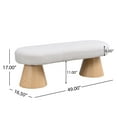 thumbnail image 7 of Christopher Knight Home Scandinavian 49" Entryway Bench, Boucle Upholstered Ottoman, Beige, 7 of 7